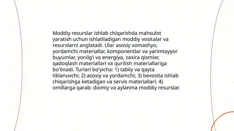 Moddiy Resurslardan foydalanishni tahlili 3