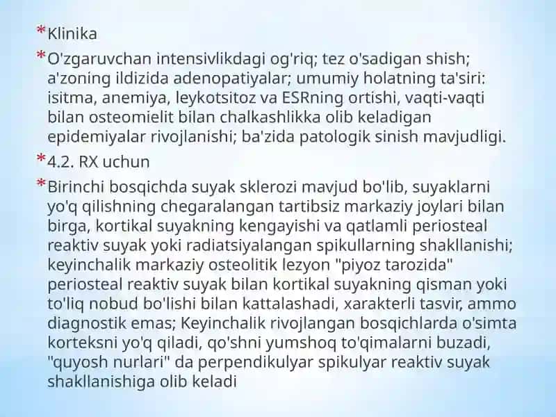 Suyak to’qimasi o’smalari 3