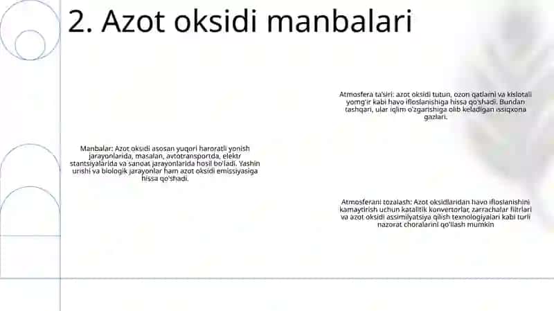 Atmosfera Havosini Azot Oksidlaridan Tozalash 3