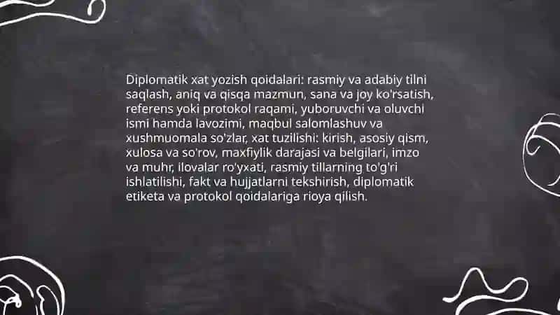 Diplomatik va tijorat yozishmalari 3