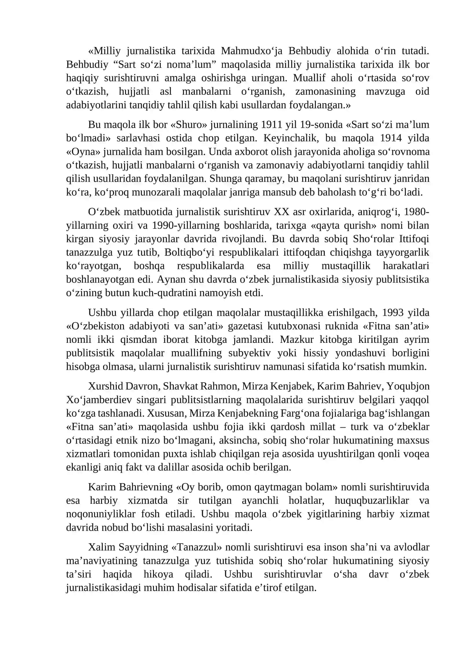 O‘zbekistonda jurnalist surishtiruvining paydo bo‘lishi 3