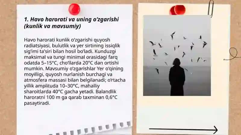 Ob-havo elementlari, yog'inlar, shamollar va ulardagi tabiiy o'zgarishlar 3
