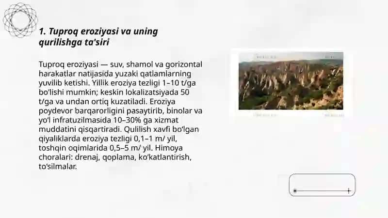 Tuproq eroziyasi va uning qurilishga ta'siri 3