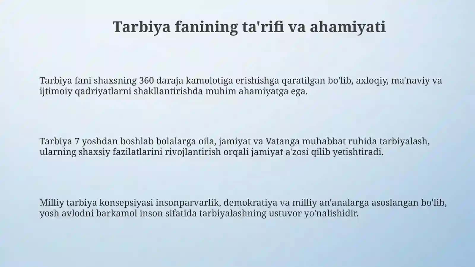 Maktablarda tarbiya fanni o'qitish huquqlari 3