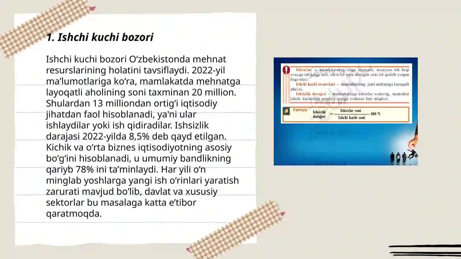 Ishchi kuchi va uning bandligi.Ishsizlik 3