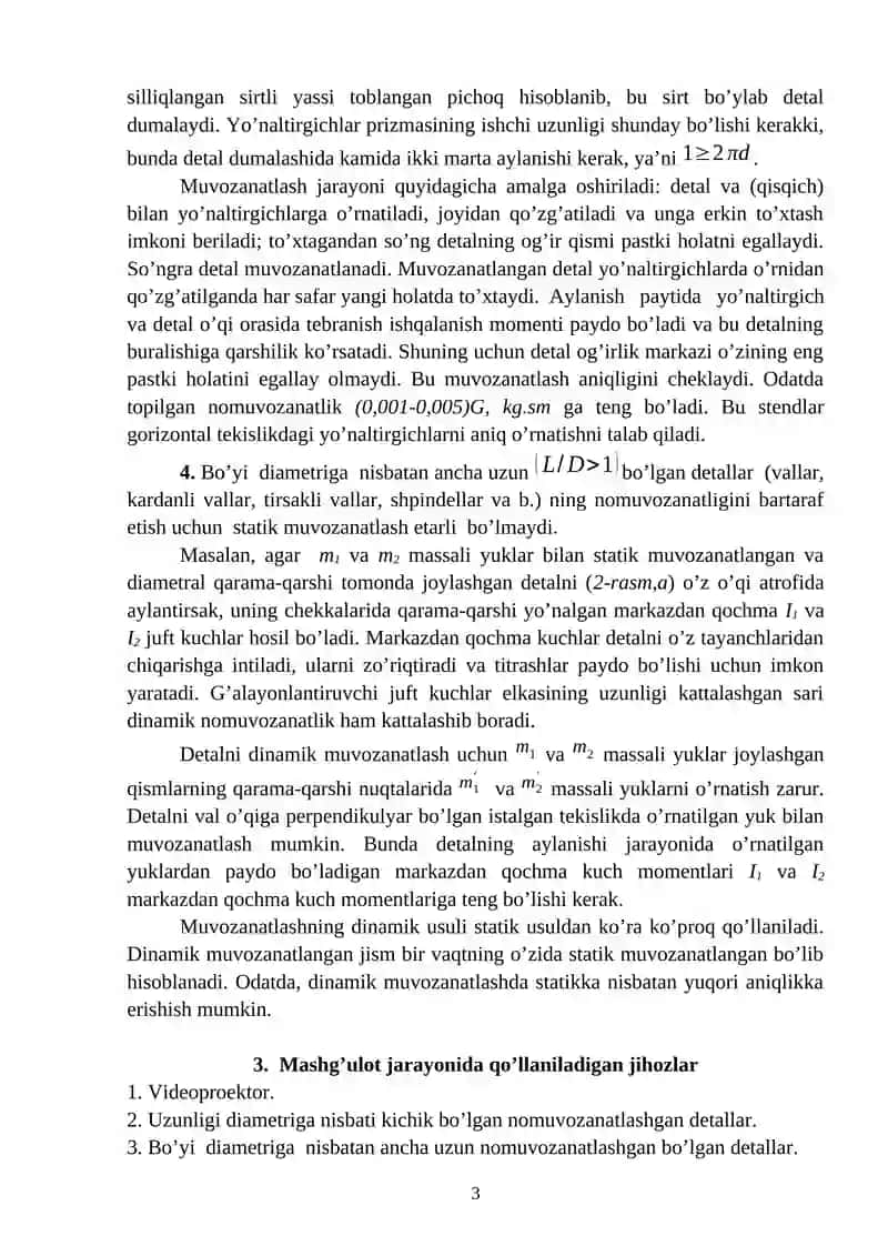 MASHINA DETALLARINI MUVOZANATLASH 3