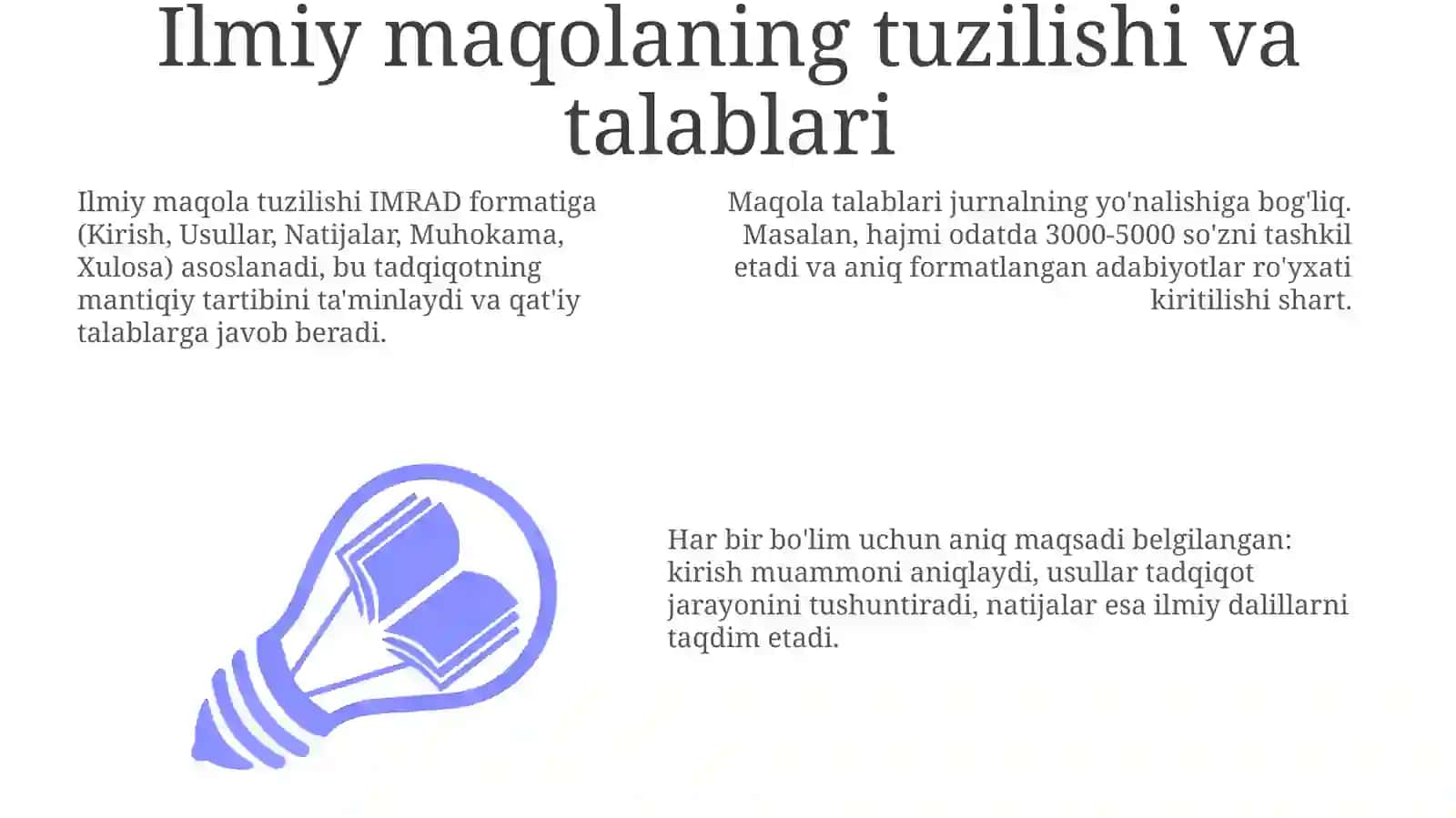 Ilmiy maqolaga qo'yiladigan talablar va tuzilishi 3