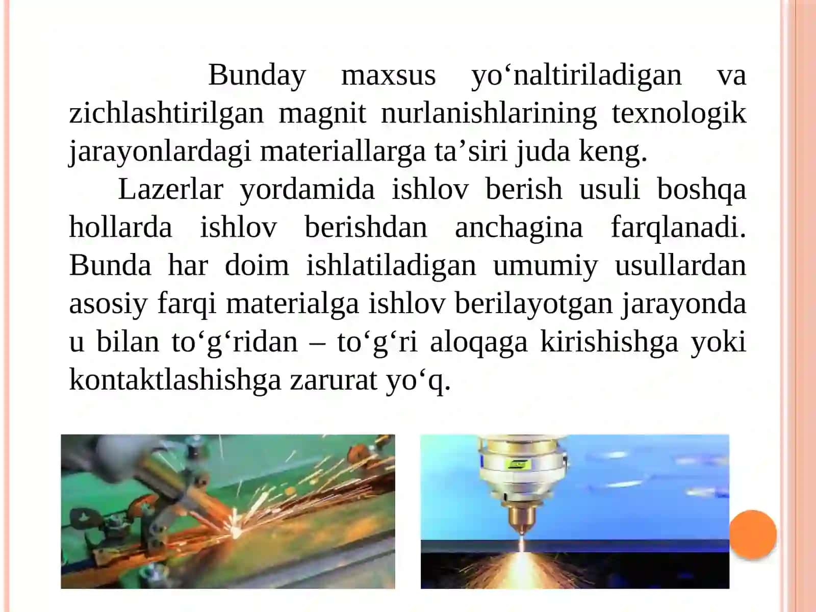 Mаshinаsоzlikdа qoʻllаnilаdigаn lаzеrli tехnоlоgiyalаr 3