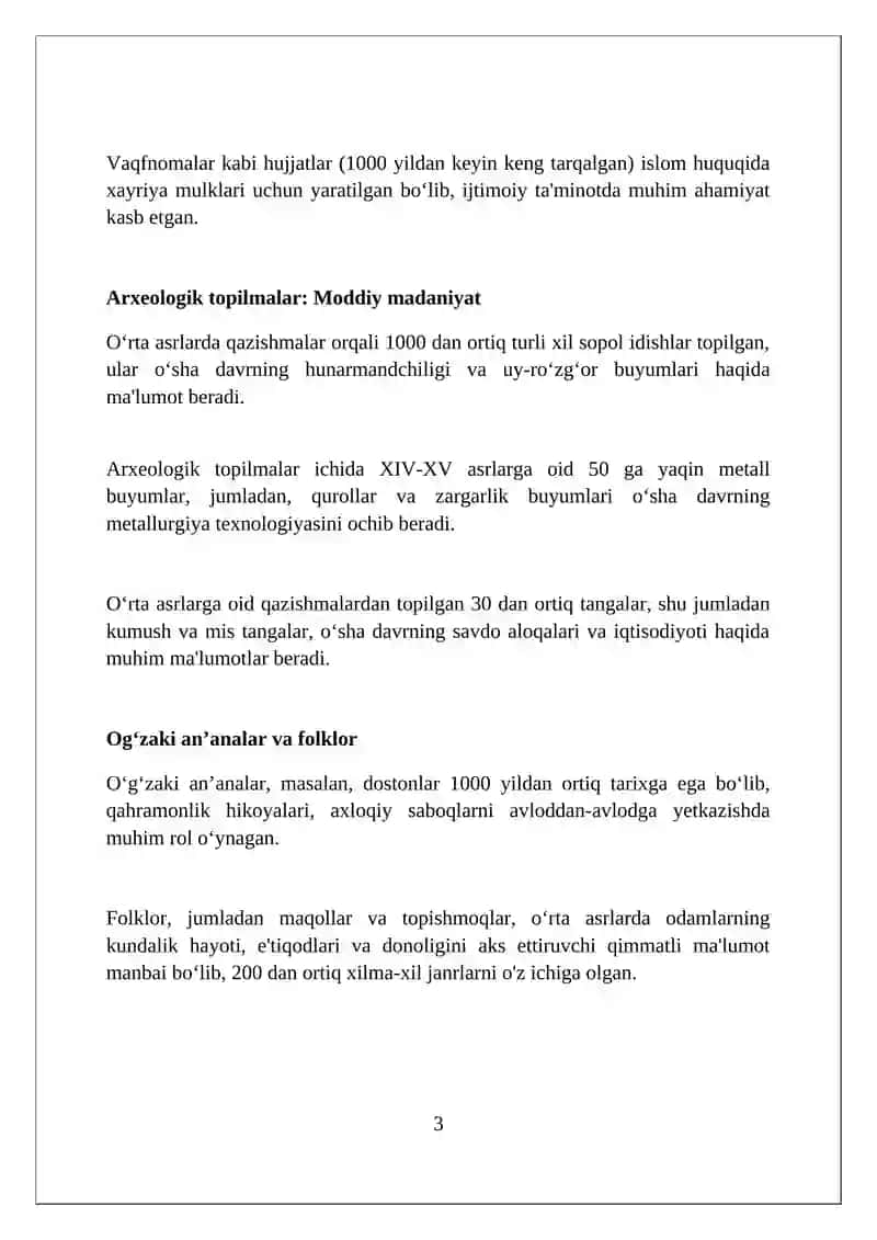 Oʼrta asrlarga oid manbalar 3