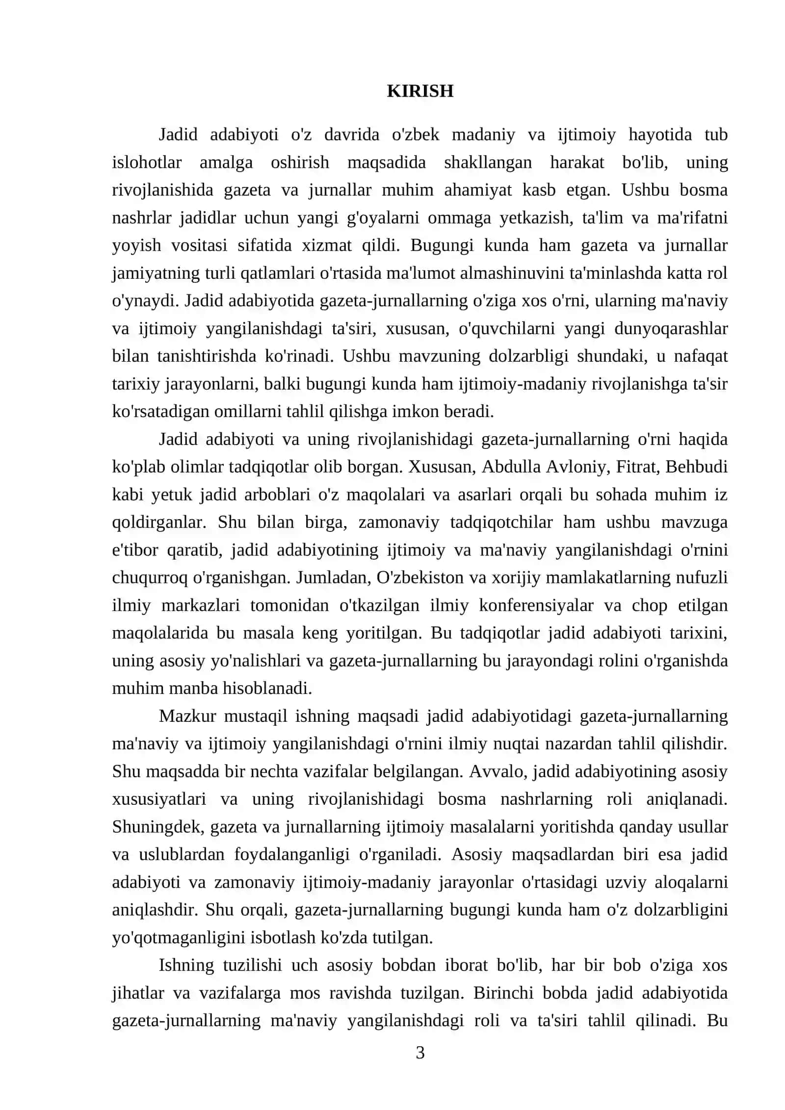 Gazeta-jurnallarning jadid adabiyotida ma'naviy va ijtimoiy yangilanishdagi o'rni 3