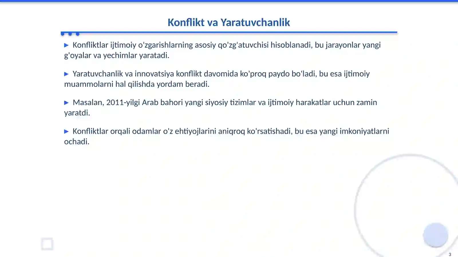 Konfliktning yaratuvchanlik va vayronkorlik imkoniyatlari 3