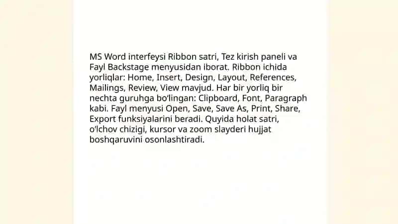 MS Word matn muharriri bilan ishlash 3