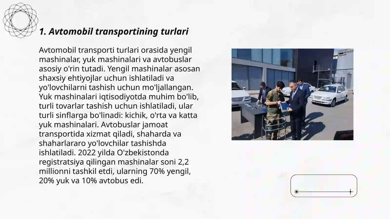 Karyer avtomobil transportining harakatlanuvchi tarkibi va yoʻllar xarakteristikasi 3