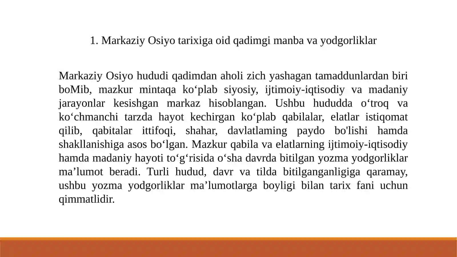 O‘rta Osiyo xalqlarining qadimgi davr tarixitarixshunosligi 3