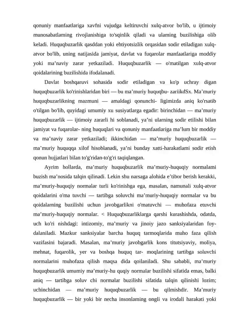 Ma’muriy huquqbuzarlik tushunchasi va xususiyatlari 3