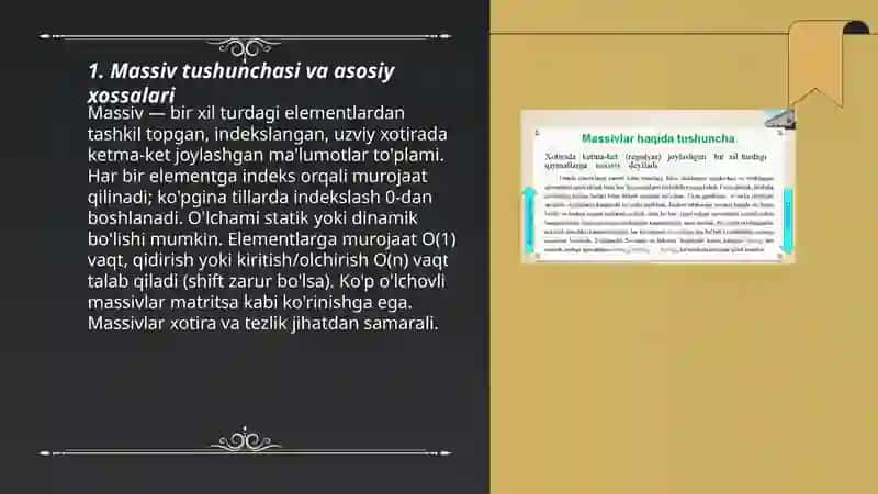 Massivlarni tashkil etish 3