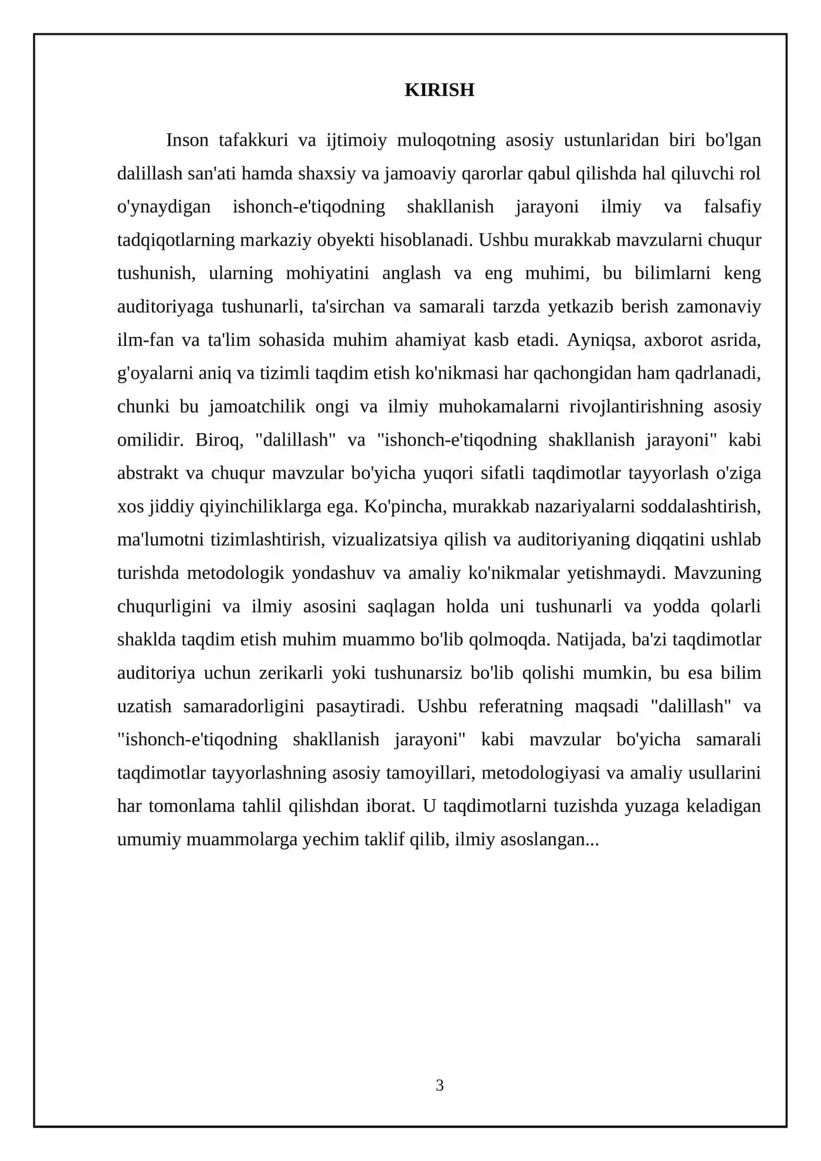 Dalillash va ishonch-e'tiqodning shakllanish jarayoni 3