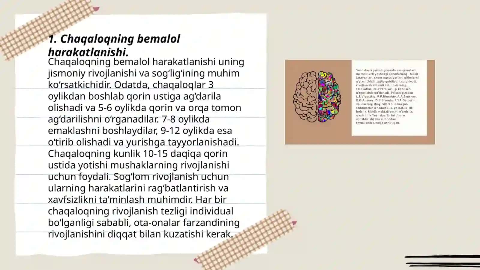 Chaqaloqlik davrida jismoniy rivojlanish xususiyatlari Inomova Ozodaxon 3