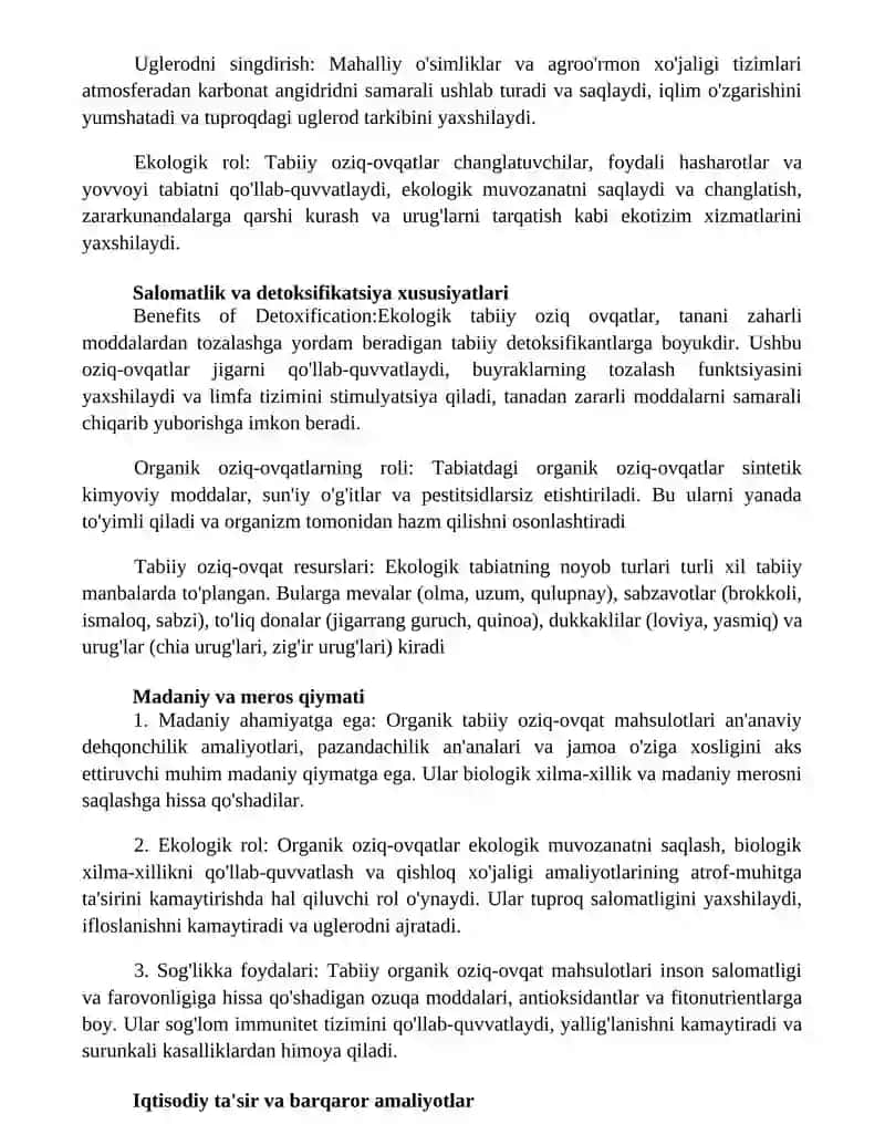 Ekologik Tabiiy Oziq Ovqat Mahsulotlarining Tabiatdagi Roli 3
