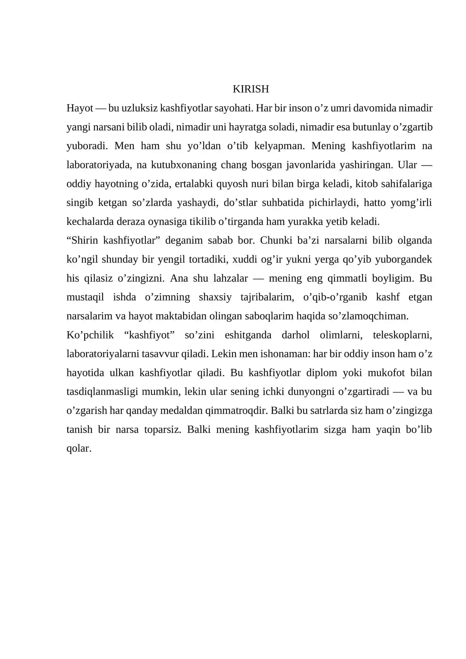 MENING SHIRIN KASHFIYOTLARIM 3