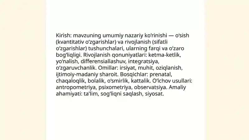 Kirish. Òsish, rivojlanish va uning qonuniyatlari 3