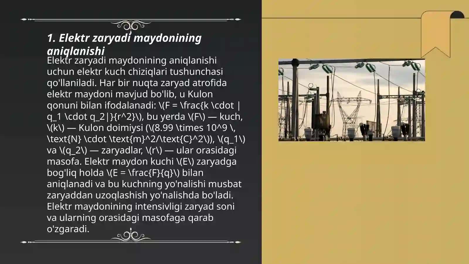 Elektr zaryadi maydonining potensial energiyasi 3