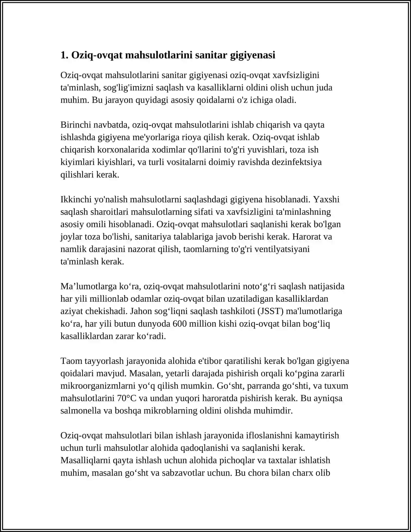 Oziq-ovqat mahsulotlarini sanitar gigiyenasi 3