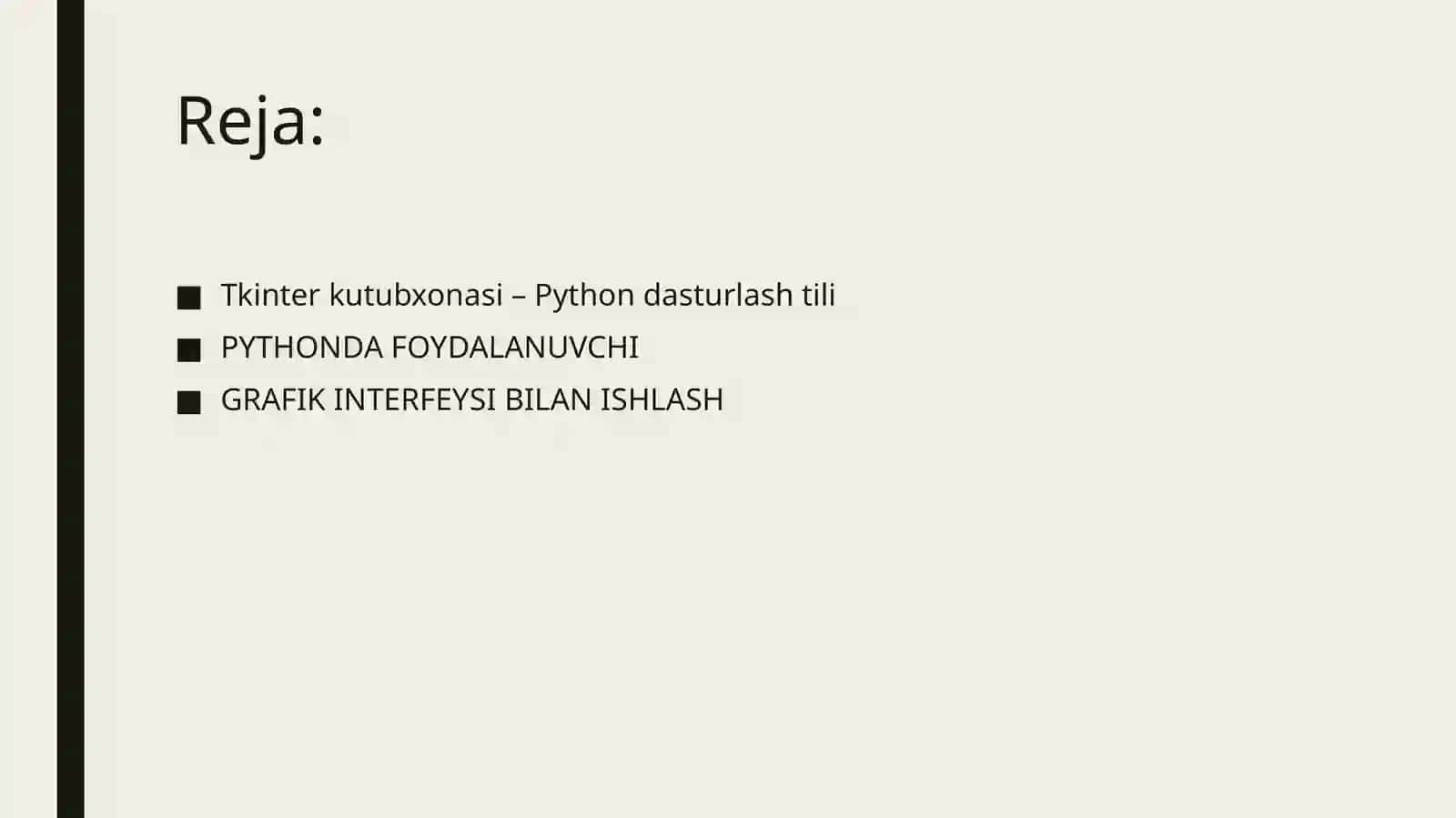 Zamonaviy Dasturlash tili fanidan tayyorlagan taqdimoti 3