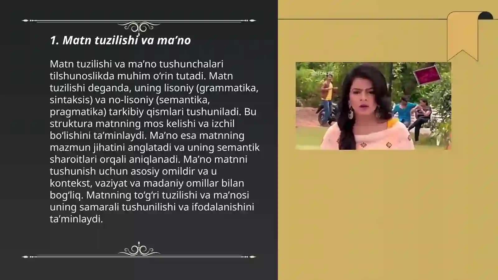 Matnni maʼnoviy qismlarga boʻlish tamoyillari 3