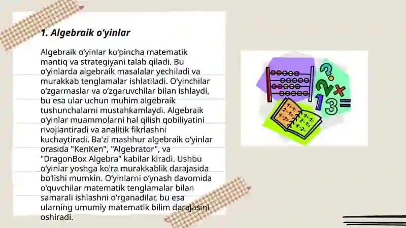 Matematik oʻyinlar 3