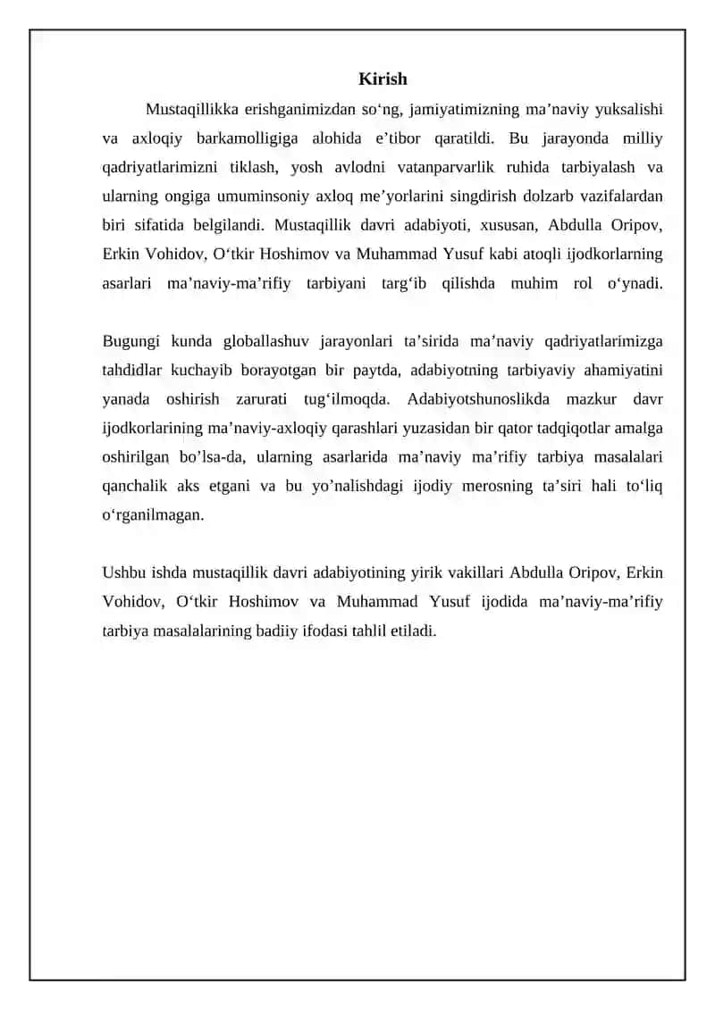 Mustaqillik davri adabiyotida ma'naviy yuksalish 3