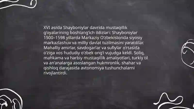 Özbekistonda mustaqillik goyalarining tarixiy asoslari (XVI asrdan XX asrgacha) 3