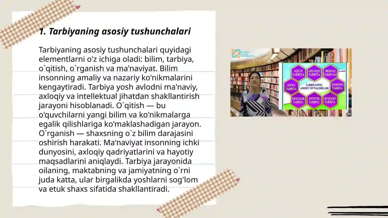 Tarbiya jarayonining mohiyati va Tarbiyaning umumiy metodlari 3