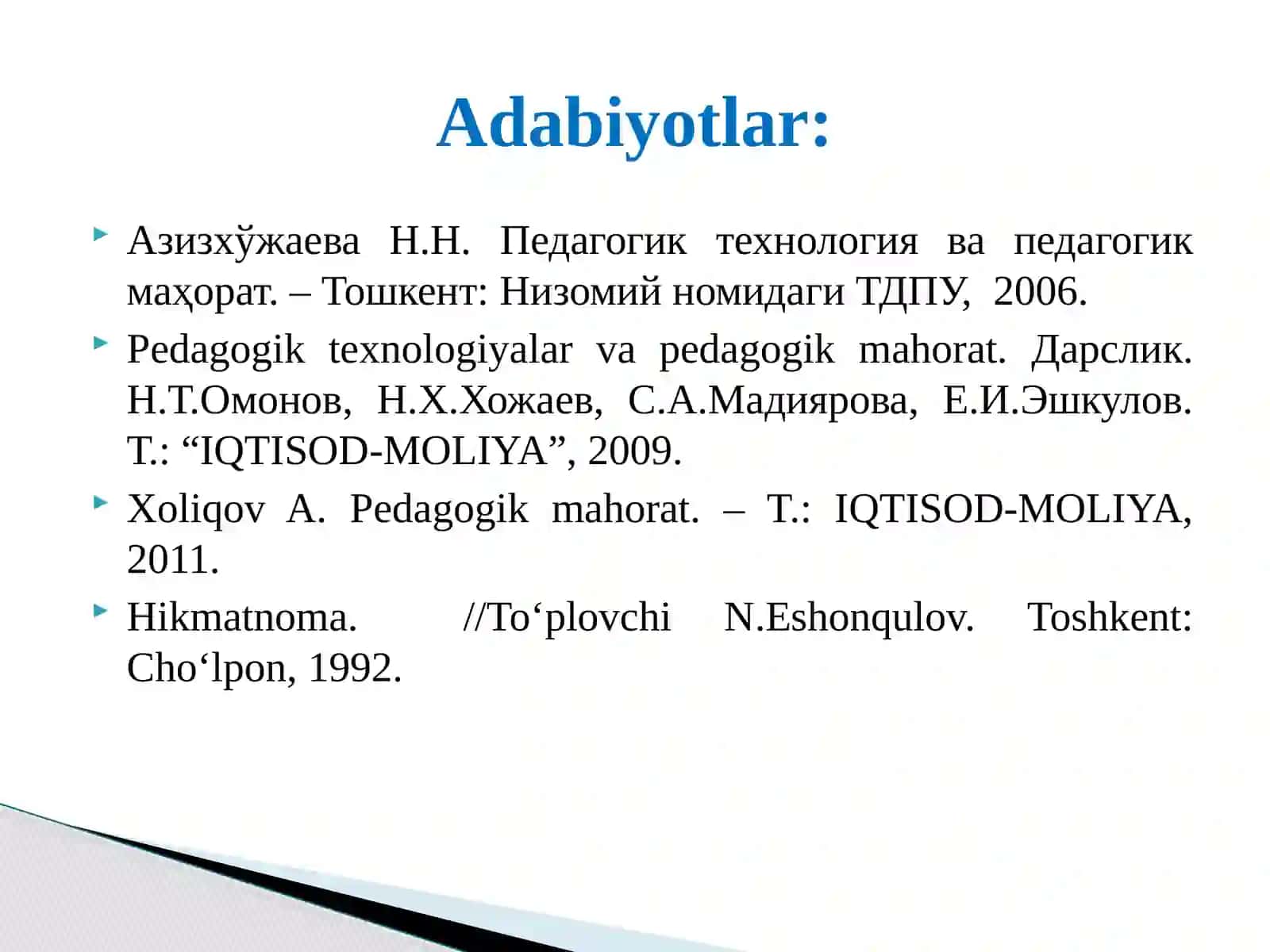 Педагогик технология ва педагогик маҳорат 3