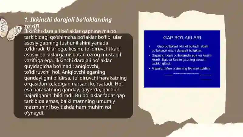Ikkinchi darajali boʻlaklar 3