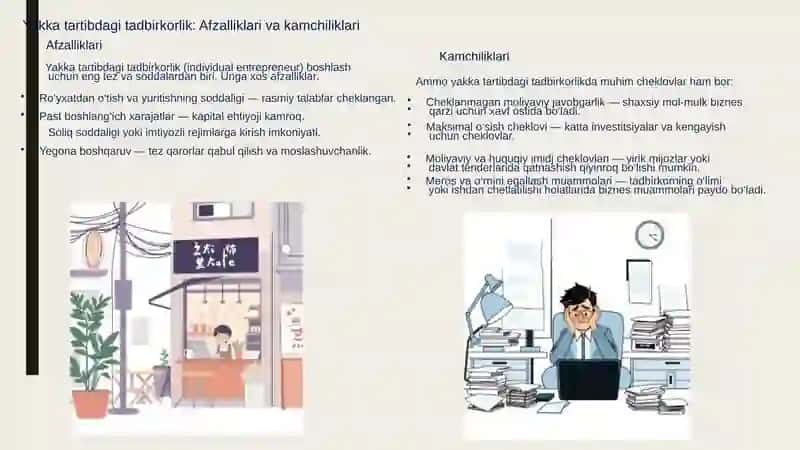 Tadbirkorlik subyektlari turlari va ahamiyati slayd 3