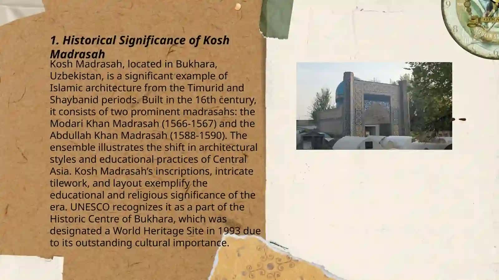 Kosh Madrasah: Modari Khan madrasah, Abdulla Khan madrasah 3