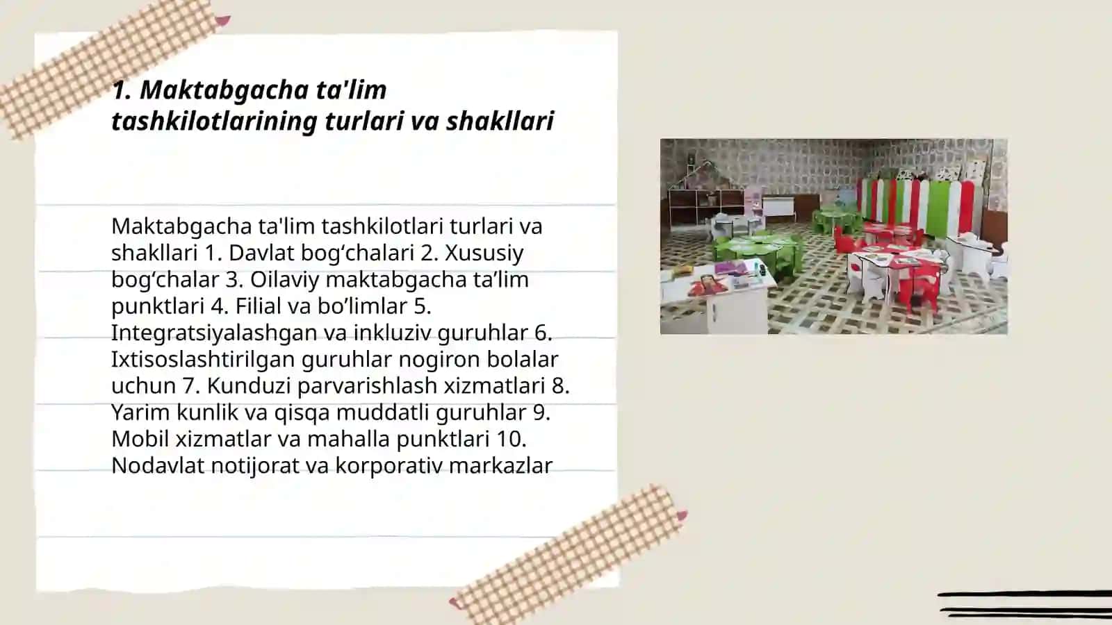 Maktabgacha ta'lim tashkiloti va ularni tashkil etish 3