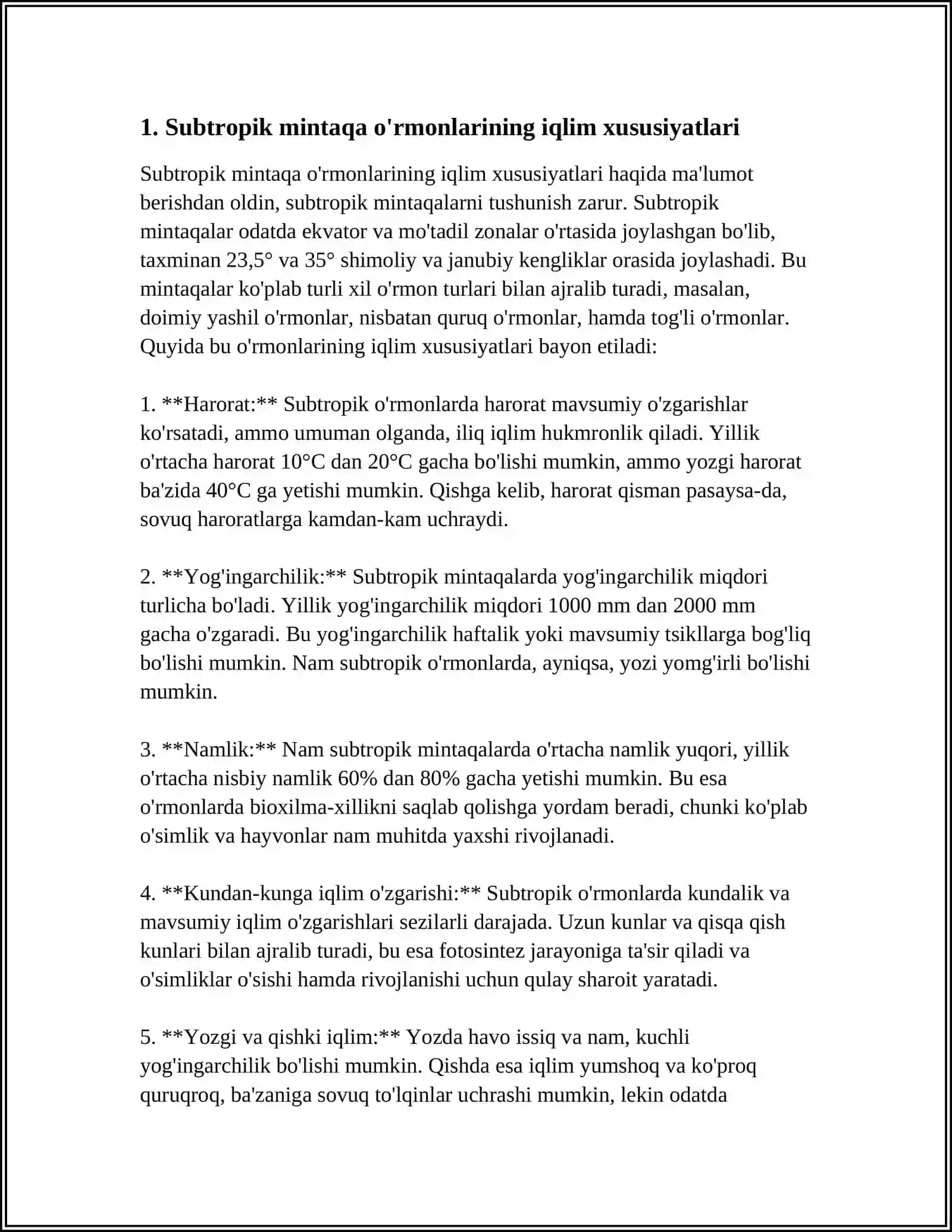 SUBTROPIK MINTAQA OʻRMONLARI 3