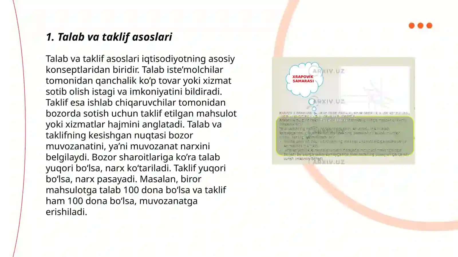 Talab va taklif asoslari 3