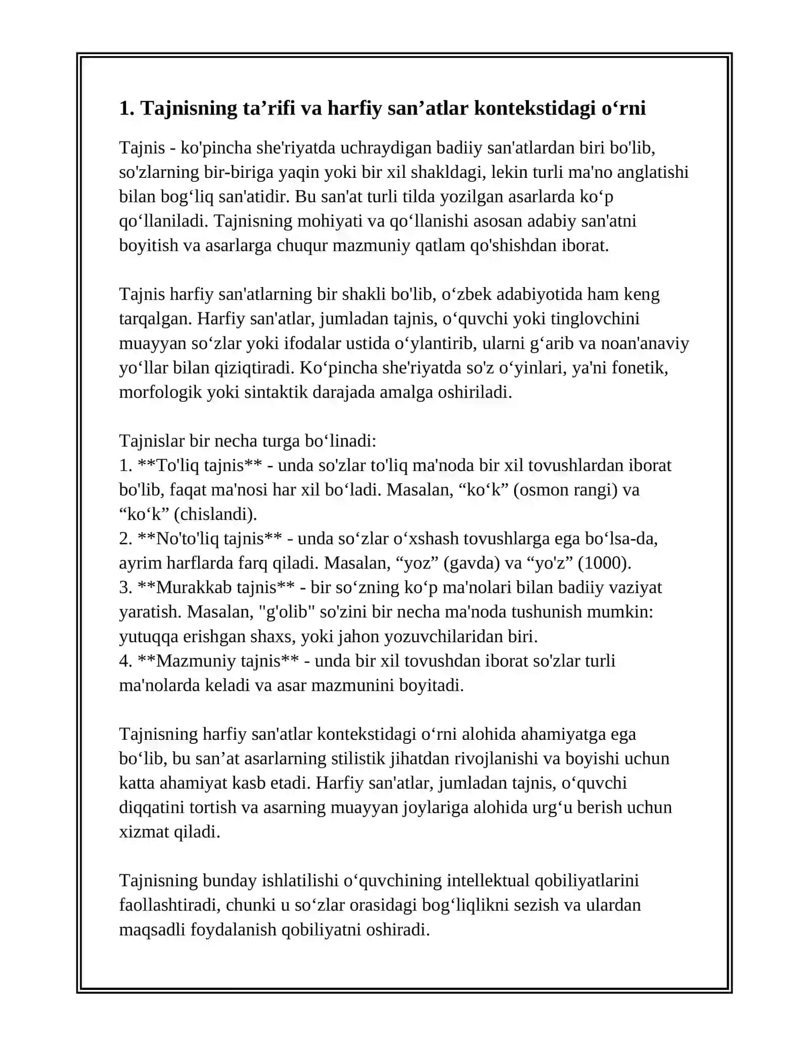 HARFIY SAN'ATLAR:TAJNIS,TOPISHMOQ, CHISTON 3