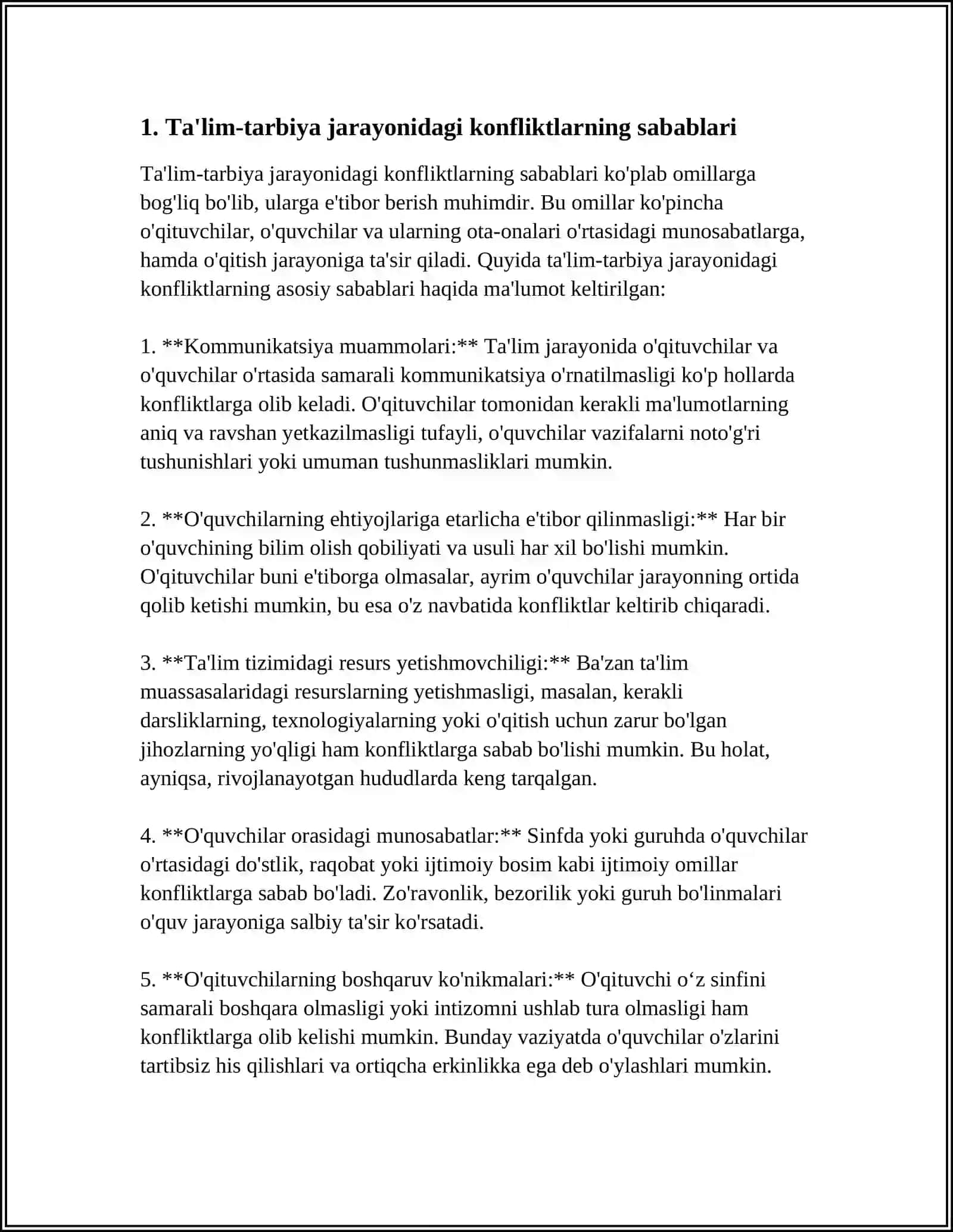 TA’LIM-TARBIYA JARAYONIDAGI KONFLIKTLI VAZIYATLAR PROFILAKTIKASI 3