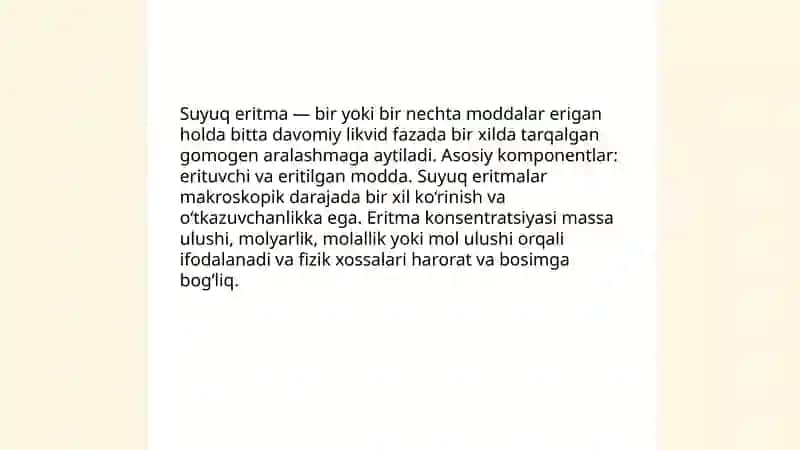 Suyuq eritmalar va ularning konsentratsiyasi 3