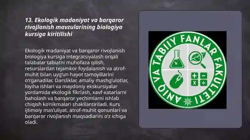 Biologiya o‘qitishning mazmuni 3