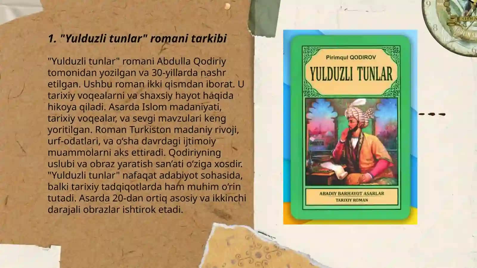 "Yulduzli tunlar" romani 3