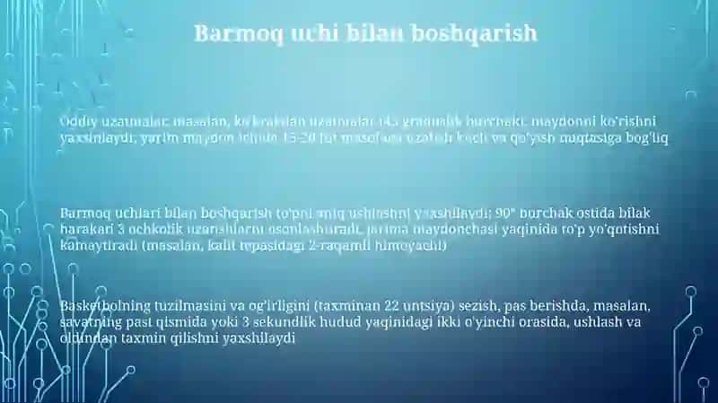 Basketbol toʻpini his qilish va oddiy toʻp uzatmalarini amalga oshirish 3