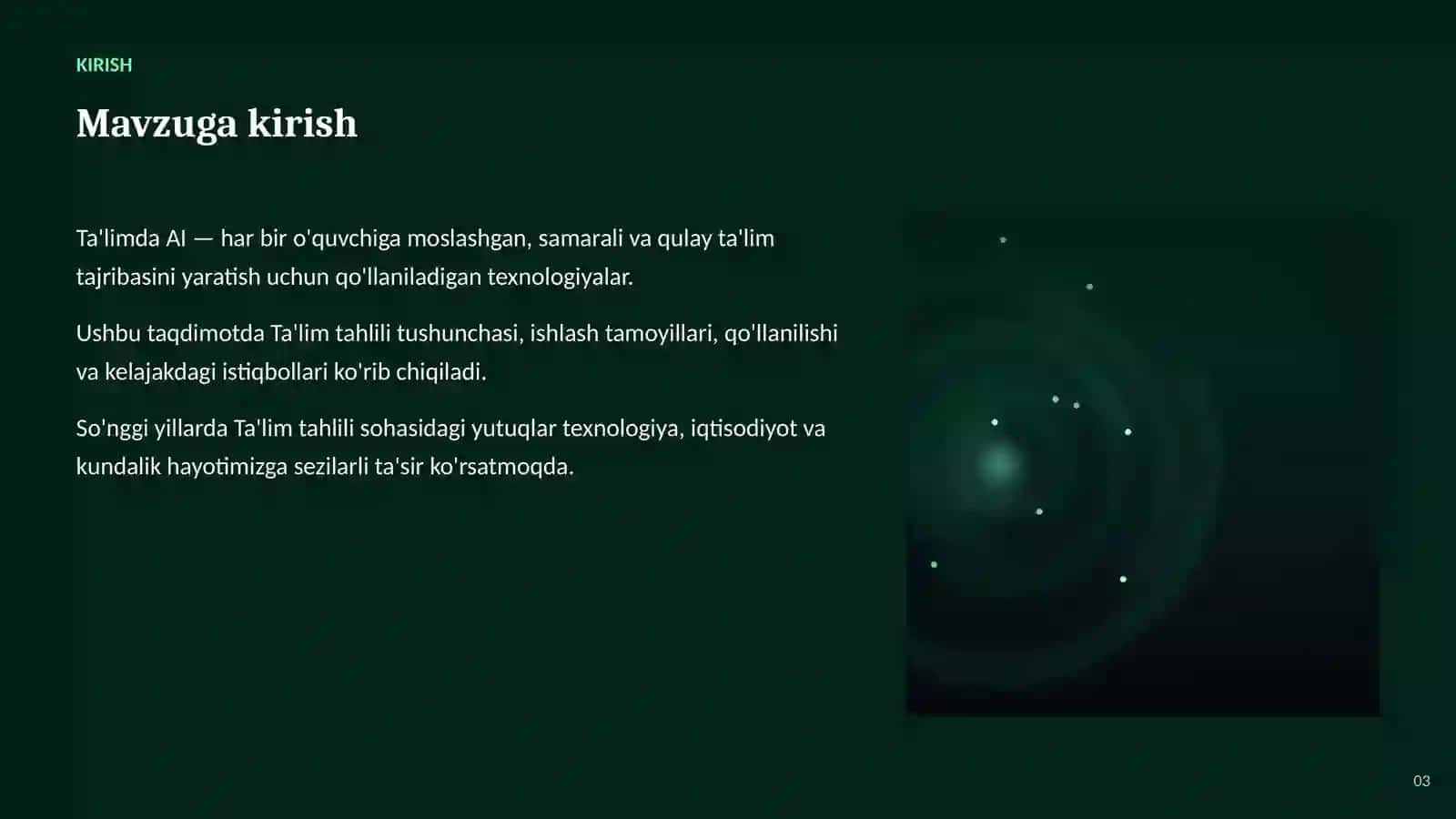 SUN'IY INTELLEKT • AI TA'LIMDA 3