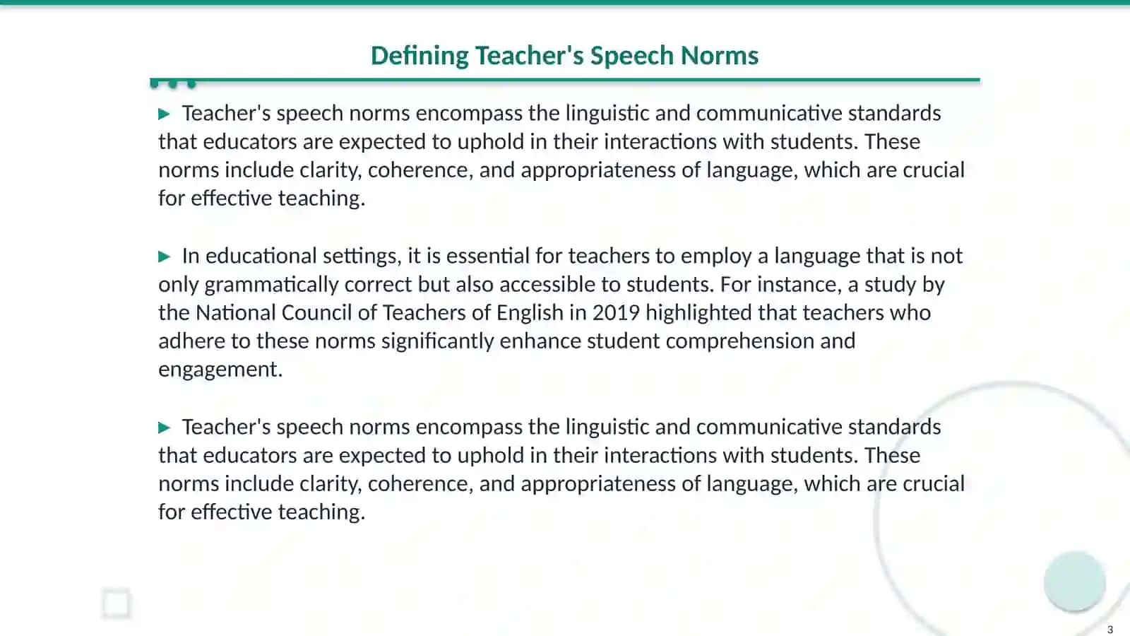 Norms of Teacher’s Speech 3
