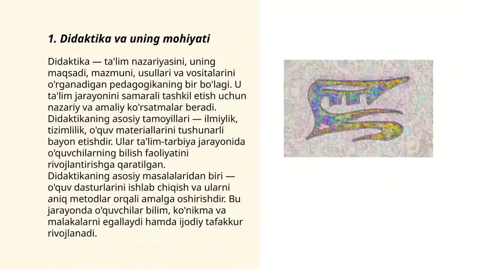 Didaktika ta'lim nazariyasi sifatida.Ta'lim paradigmalari 3