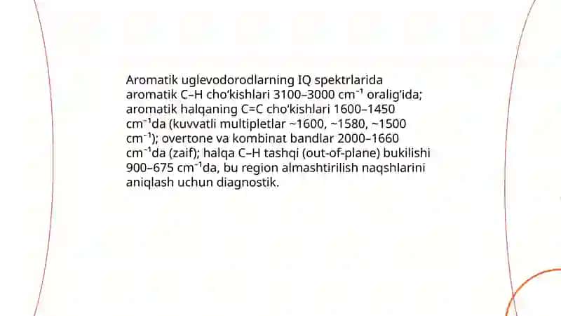 Aromatik uglevodorodlar va geteroaromatik birikmalarning IQ spektrlari 3